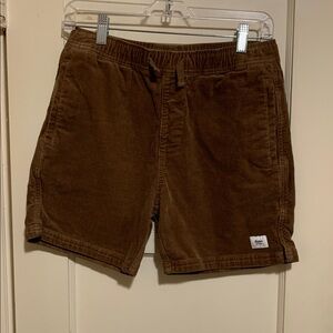 Katin Corduroy Women’s Shorts Elastic Waist Band Tan Brown medium 10-12